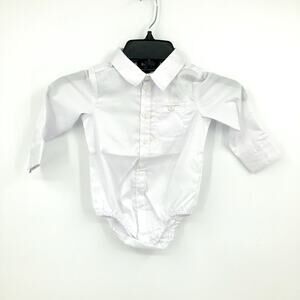 BARDOT JUNIOR Baby Boy Textured Shirt Grow Bodysuit 12-18 Months White NWT